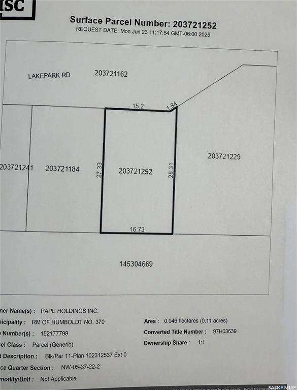 Photo de la propriété:  12 Lakepark Road  SK S0K 2A0 