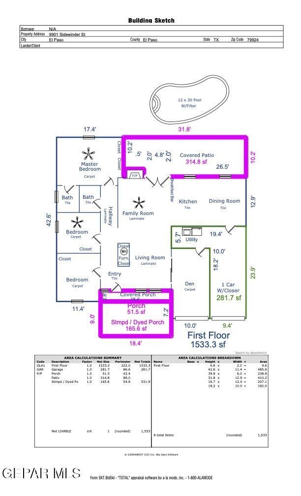 Property Photo: 9901 Sidewinder Street TX 79924