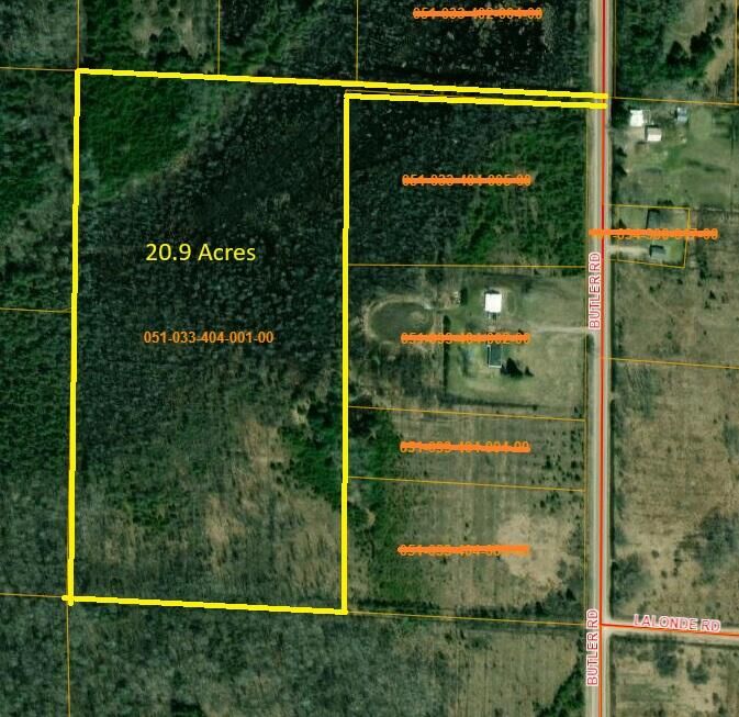 Property Photo: V/L 20.9ac Butler Road MI 49721