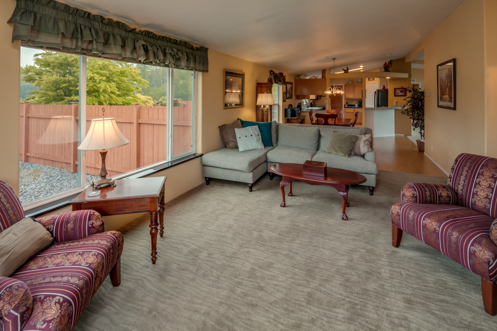 Property Photo: Living room toward dining and kitchen beyond 1935 Zell Rd  WA 98248 